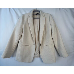 ANN TAYLOR Coat Womens White Size 10P Petite Formal Work Party Mom Wife Classy